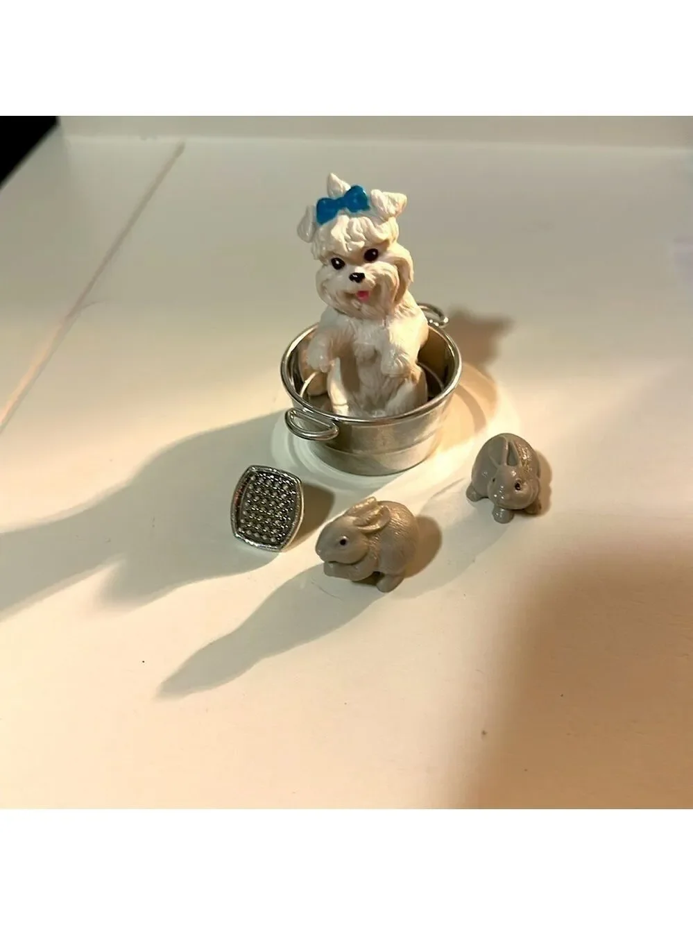 Vintage 1990’s Barbie Pet/Animal collection. Dog, 2 rabbits, wash bucket & brush